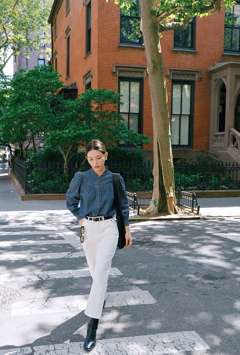 Bethany Denim Blouse - Indigo