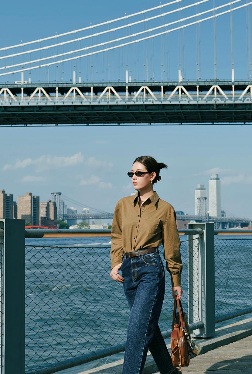 Brenda Cotton Blend Shirt - Olive Brown