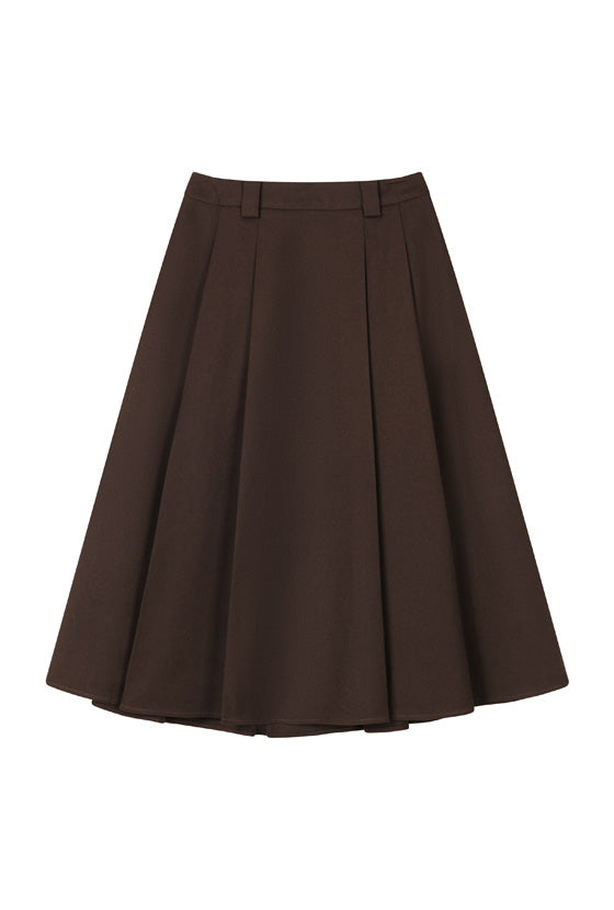 Blake Wool Blend Skirt - Chocolate