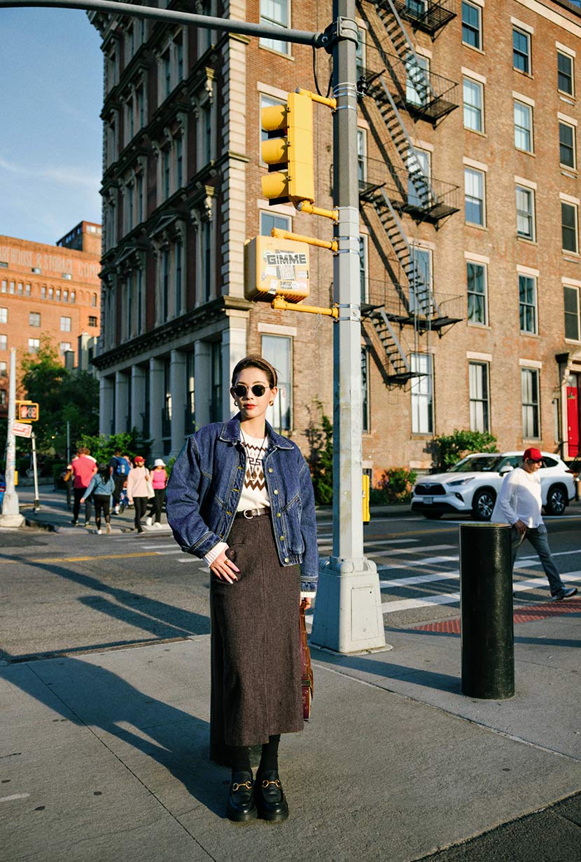 Debbie Wool Pencil Skirt - Checkered