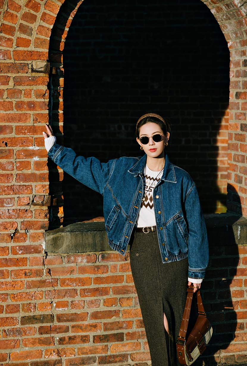 Debbie Wool Pencil Skirt - Checkered