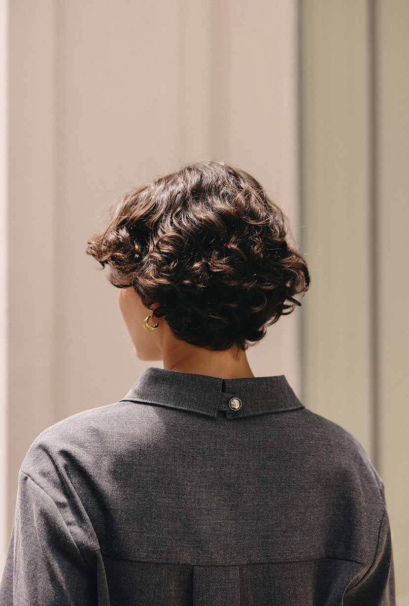 Abby Wool Blend Dress - Charcoal