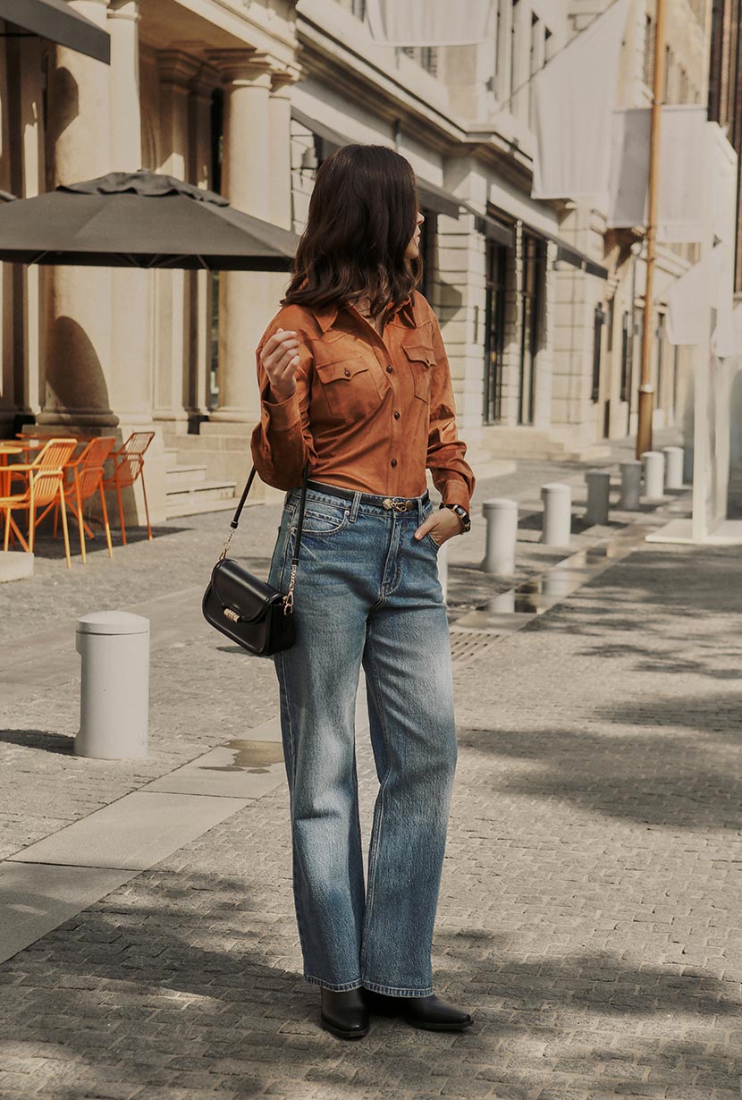 Coleen Suede Shirt - Brown