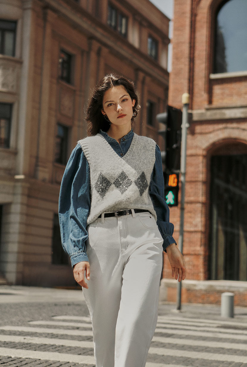 Danica Knitted Alpaca Vest - Gray