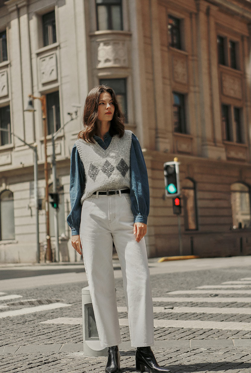 Danica Knitted Alpaca Vest - Gray