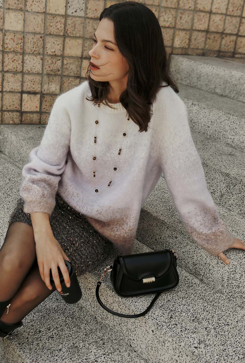 Dale Mohair Sweater - Ombre Plum