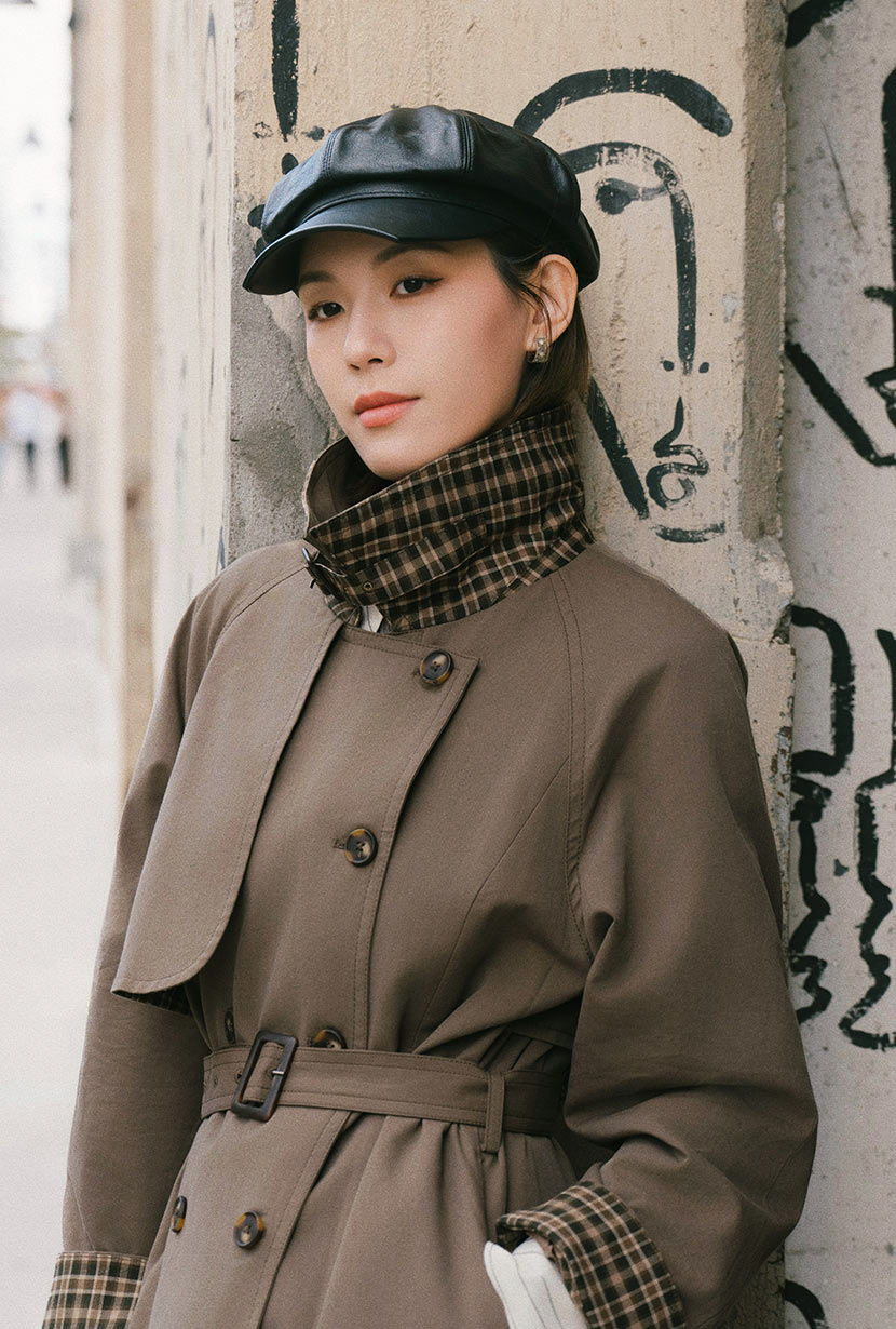 Hagar Trench Coat - Olive Brown