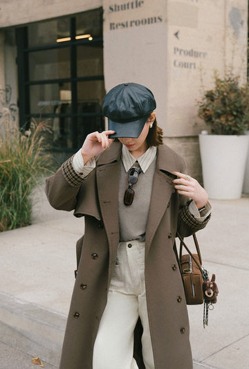 Hagar Trench Coat - Olive Brown