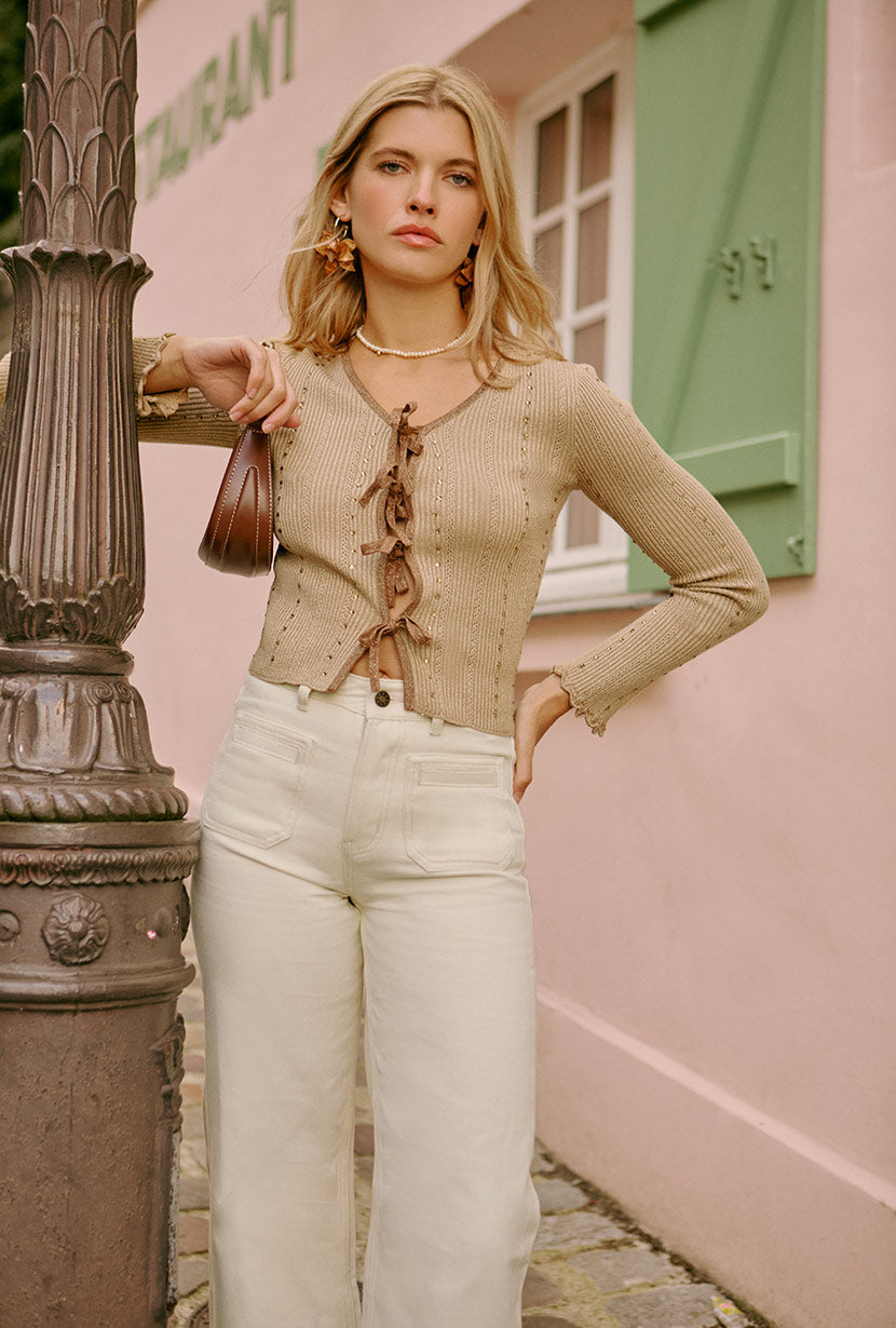 Reine Cotton Cardigan - Camel