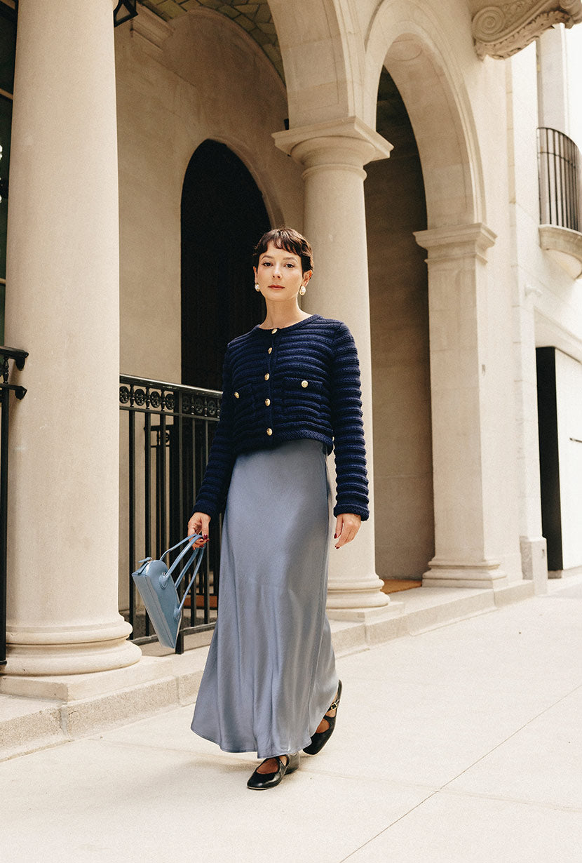 Cindy Cotton Cardigan - Navy