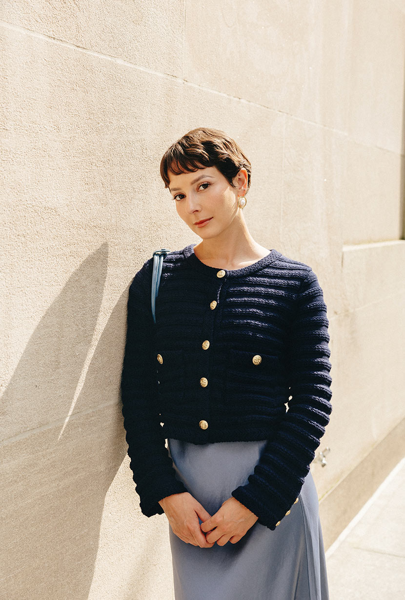 Cindy Cotton Cardigan - Navy