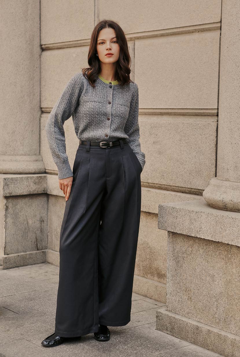 Carmina Wool Cardigan - Grey