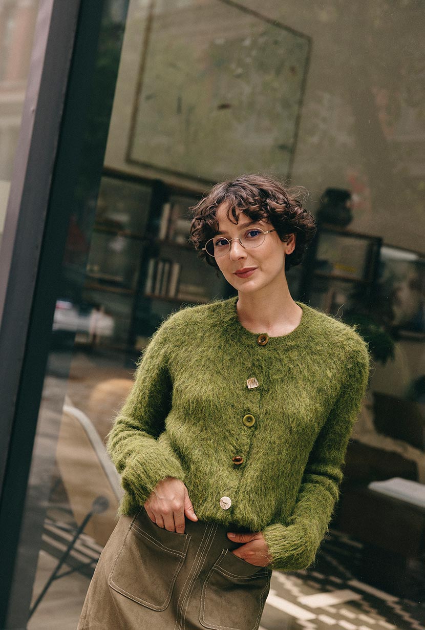 Brayden Alpaca Cardigan - Olive Green