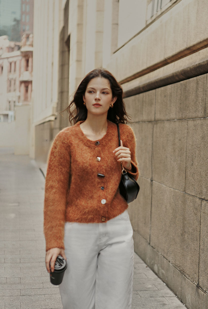Brayden Alpaca Cardigan - Ginger
