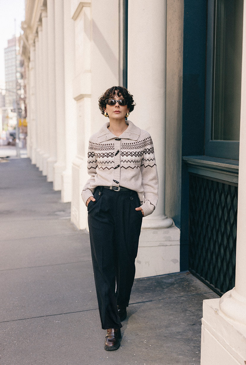 Cohen Fair Isle Wool Cardigan - Beige