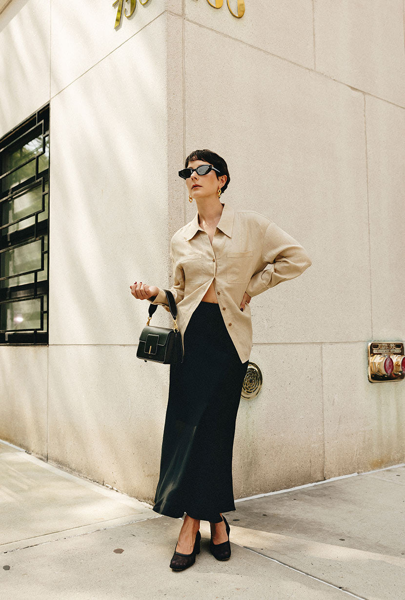 Nadine Satin Skirt - Black