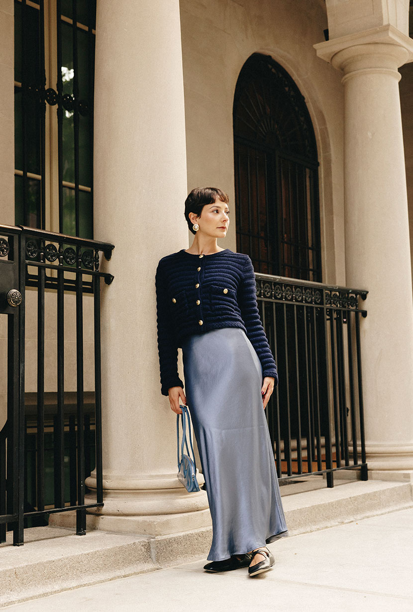 Nadine Satin Skirt  - Grey