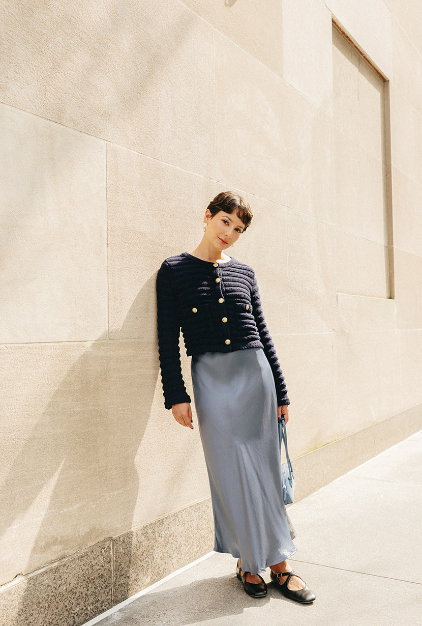 Nadine Satin Skirt  - Grey