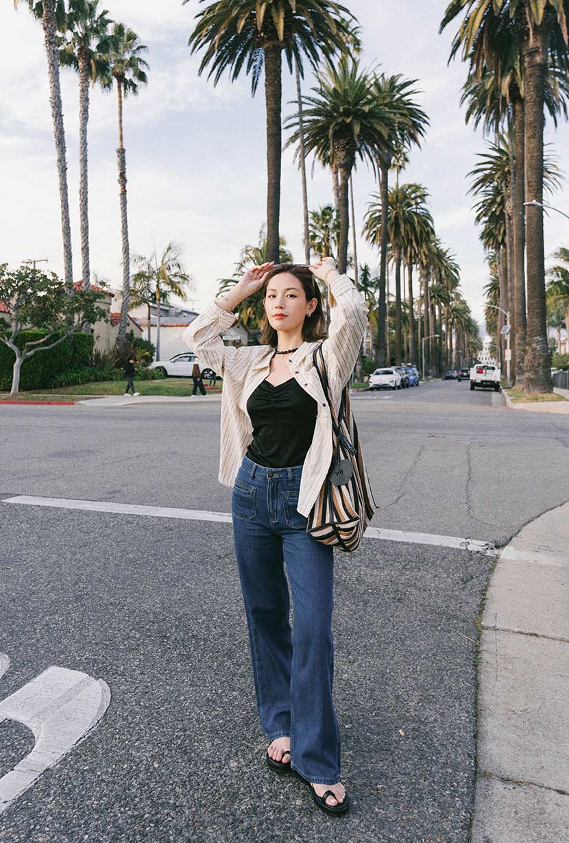 Odilia Mid Rise Straight Leg Jeans - Mid Indigo