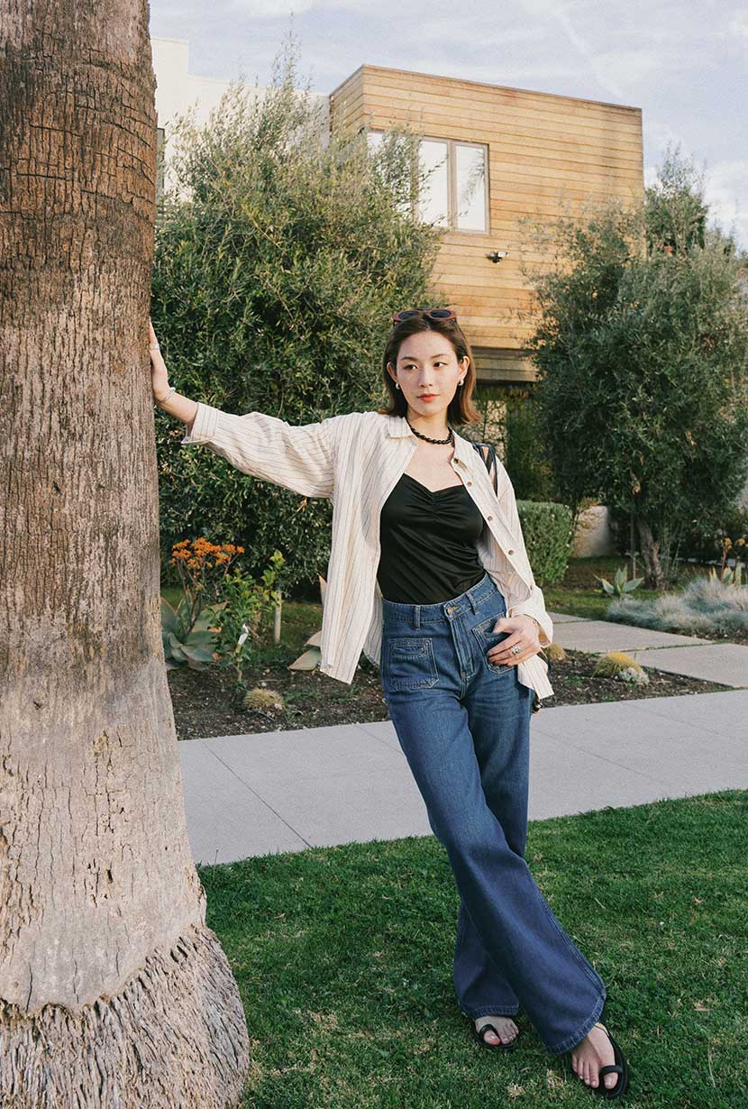 Odilia Mid Rise Straight Leg Jeans - Mid Indigo