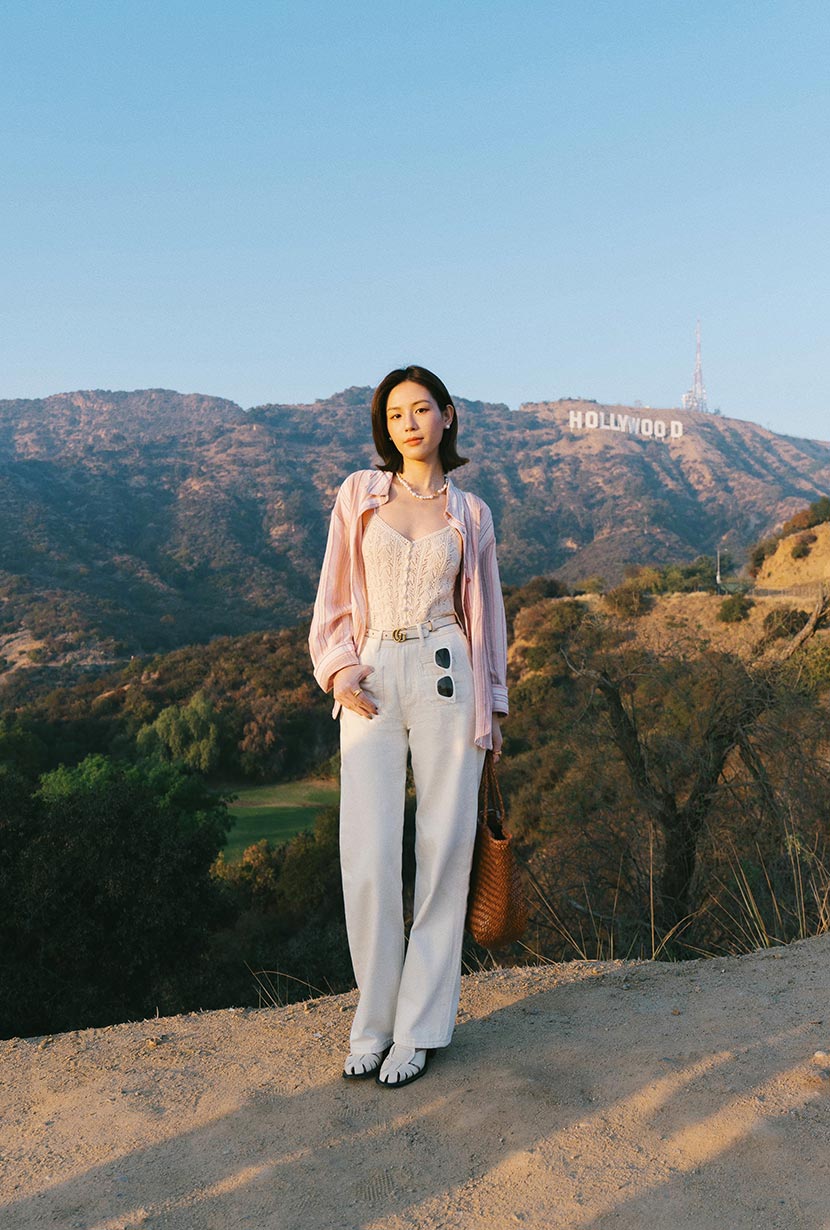 Odilia Mid Rise Straight Leg Jeans - Cream