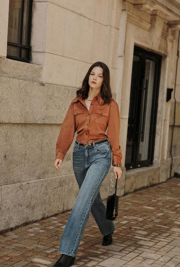 Cayden Mid Rise Straight Leg Jeans - Blue