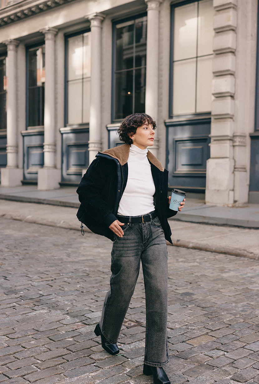 Cayden Mid Rise Straight Leg Jeans - Charcoal