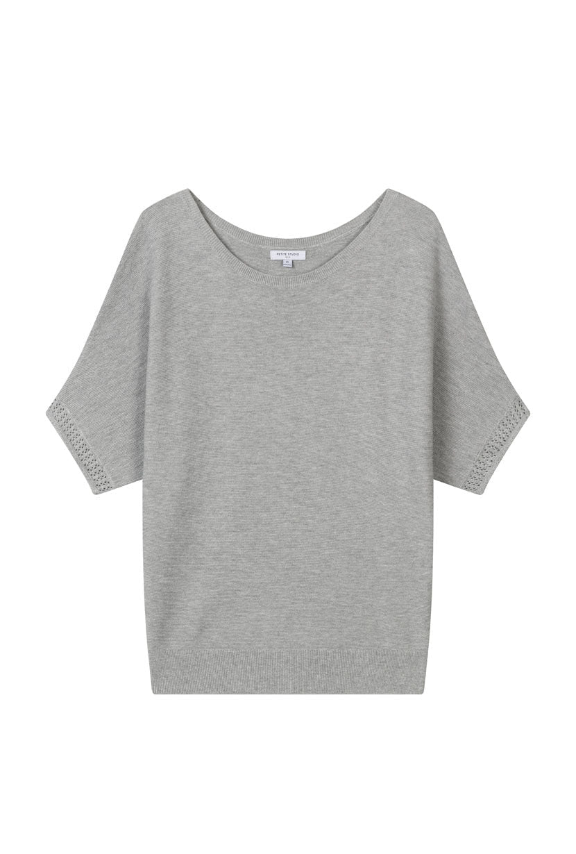 Franco Cotton Knit Top - Grey