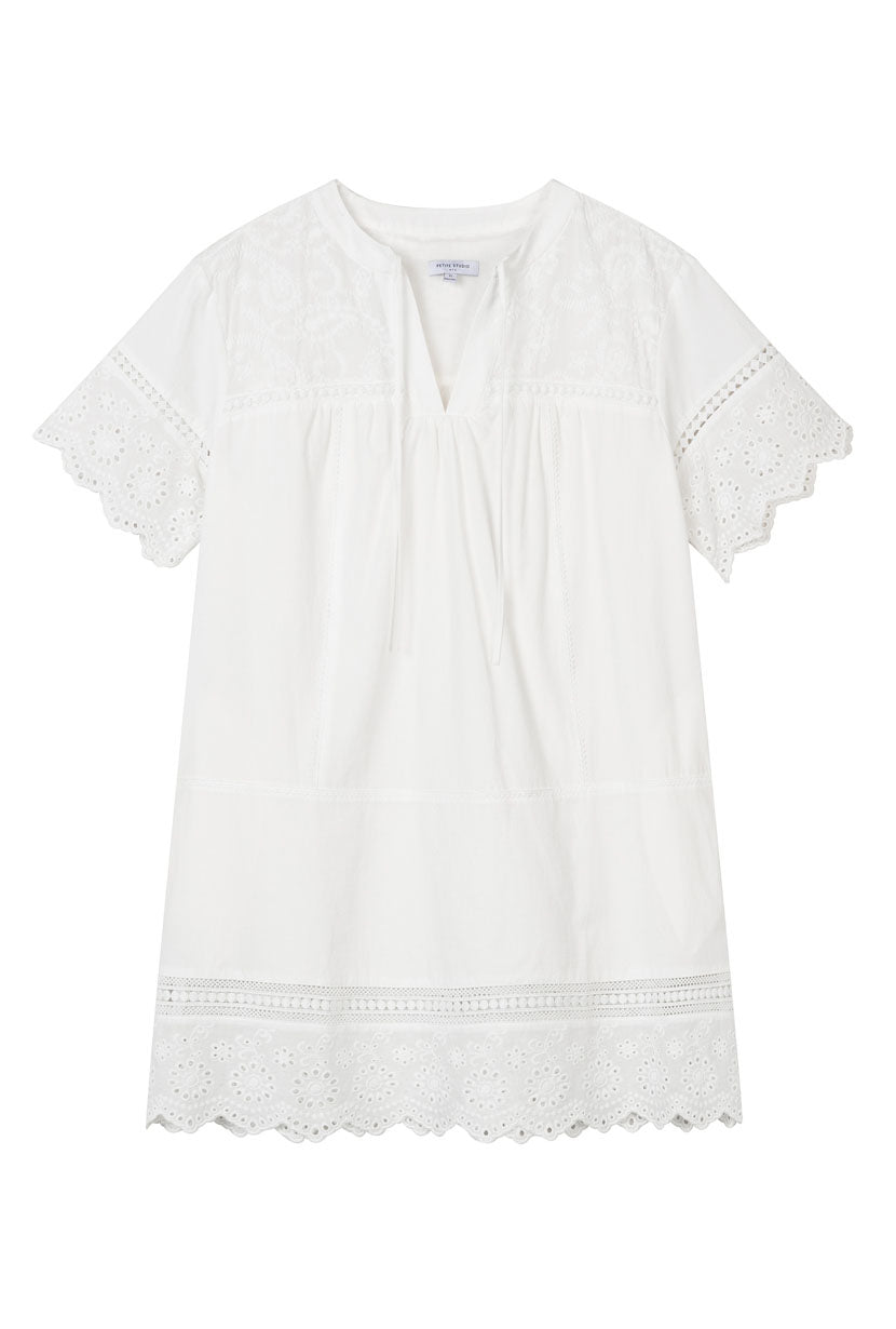 Gwen Cotton Eyelet Dress - Ivory